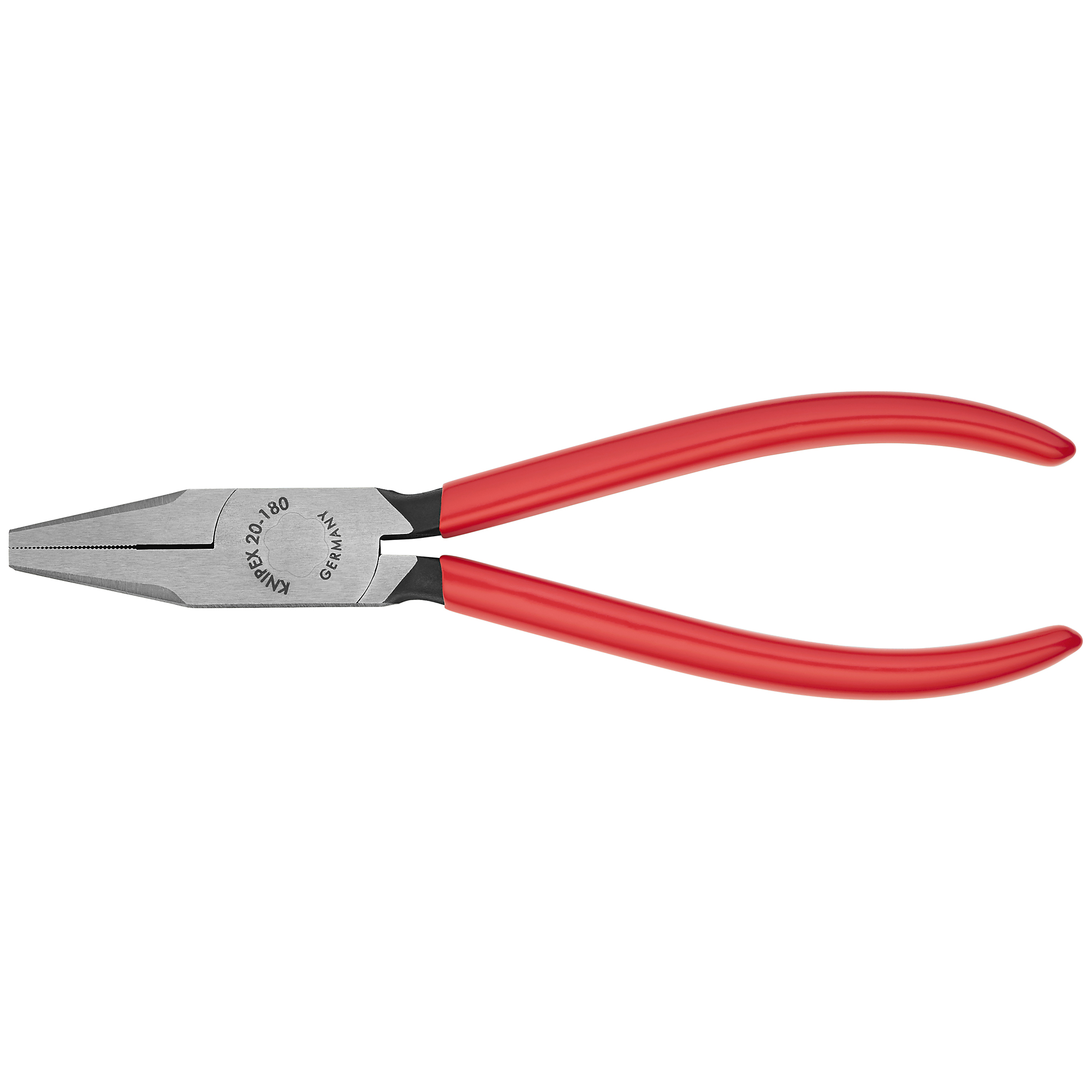 KNIPEX Flat Nose Pliers - 7.25in., Non-Slip Plastic, Steel, Model# 20 01 180